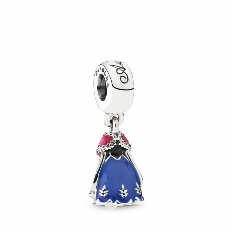 Pandora Disneyr Anna's Dress Dangle Charm - Sterling Silver/Enamel/Black - Canada | ZT7541WQ